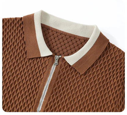 Polo de punto con cremallera