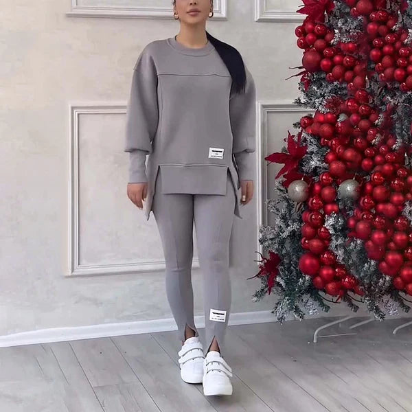 Conjunto de sudadera y leggings para mujer relajados