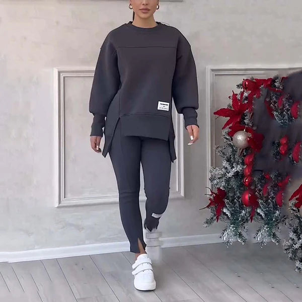 Conjunto de sudadera y leggings para mujer relajados